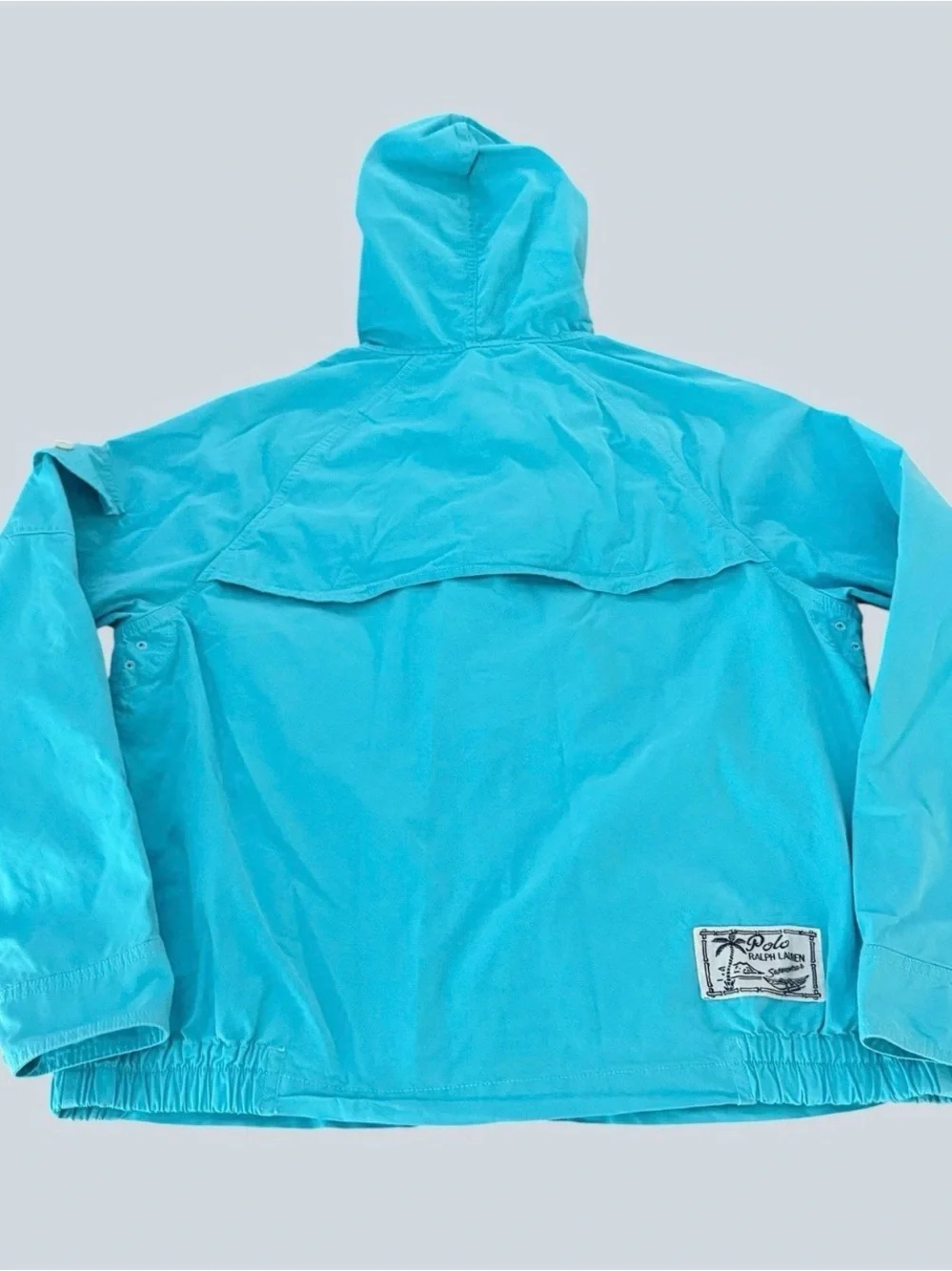 Polo Ralph Lauren Men Women Hooded Blue jacket Big Pony cotton blend Y2K Size L